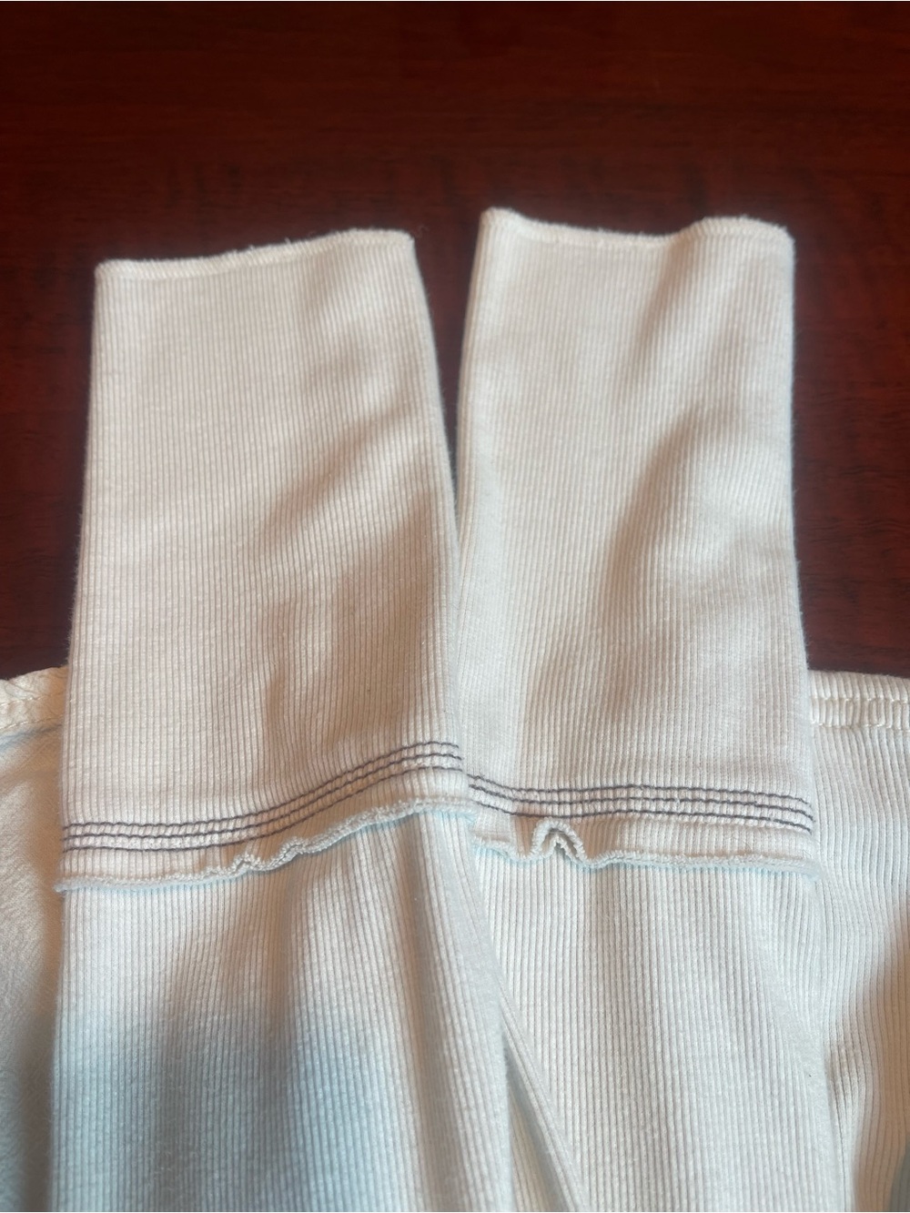 Free People We The Free Tiny Woven Top Cream Ribbed Contrast Stitch Shacket M - Picture 13 of 13